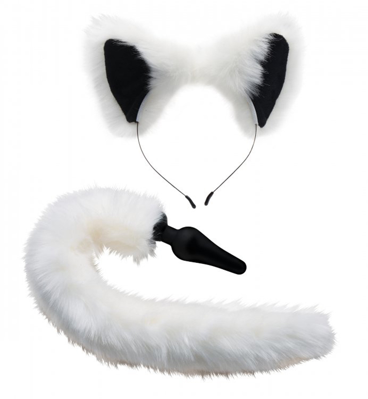 White Fox Buttplug & Haarband Set 1