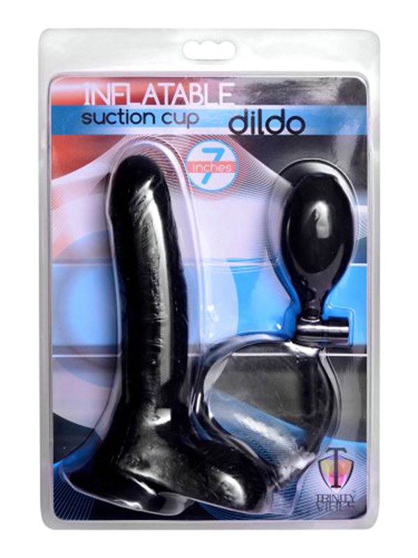 Inflatable Suction Cup Dildo - Zwart 3