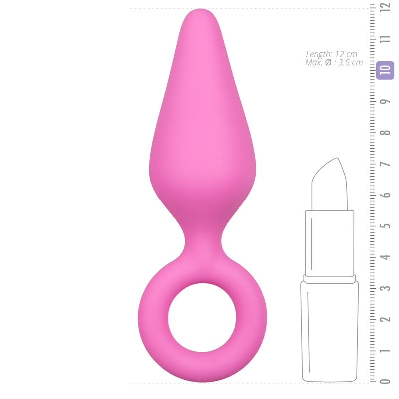 Roze Buttplug Met Trekring - Medium 5
