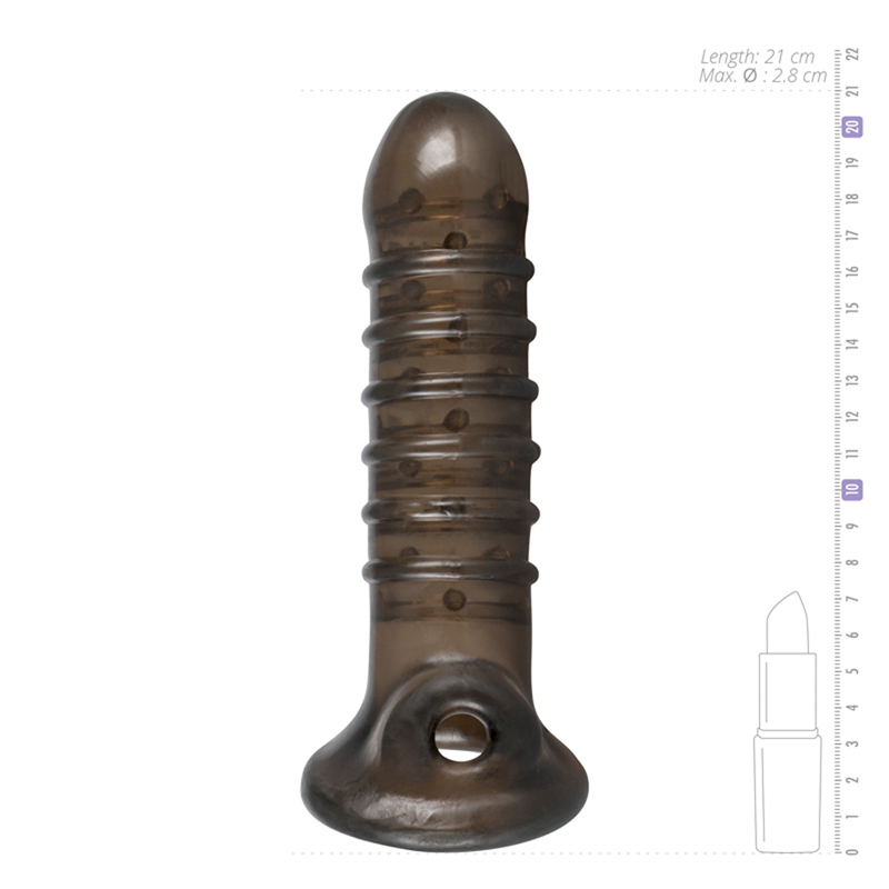 Penis Sleeve Met Ribbels - Zwart 4